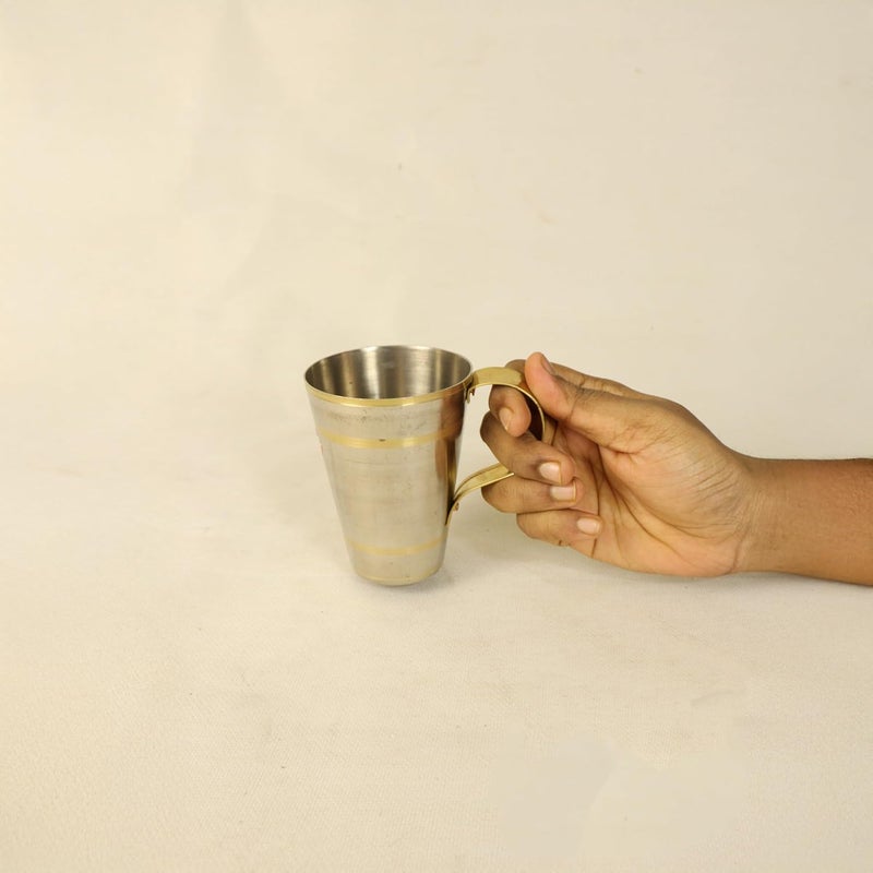 Spillbox Spillbox South Indian Brass Coffee Cup Tea Cup TumblerMadrasi Filter Coffee Tumbler Kumbakonam Coffee Cup Tumbler Tea Tumbler Small  - Image 4