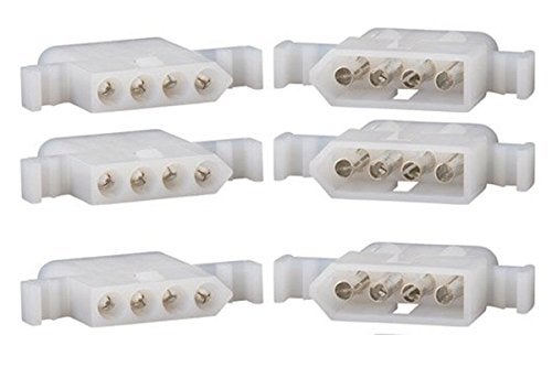 Molex 4-Circuits Connector, w/14-20 AWG .093" Pins Panel Mount (Pack of 3 Set) - Image 1