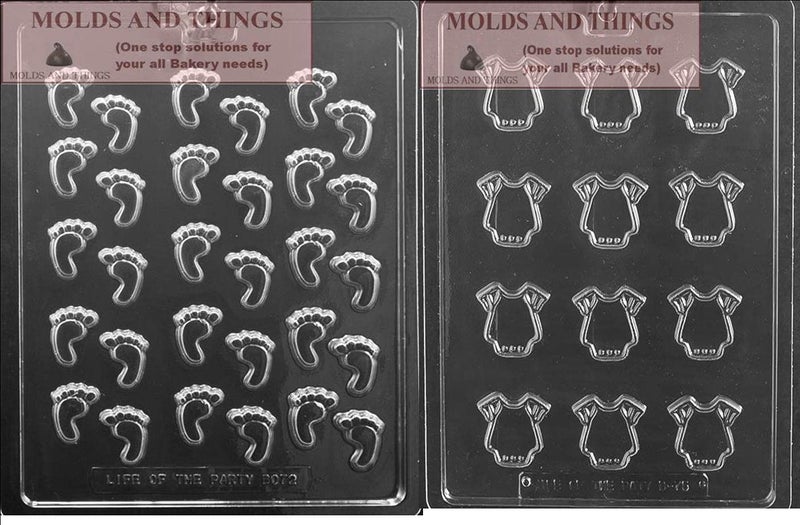 MOLDS AND THINGS Bite Size baby Decos Baby Feet candy mold Baby onesie baby outfit baby suits chocolate candy mold 