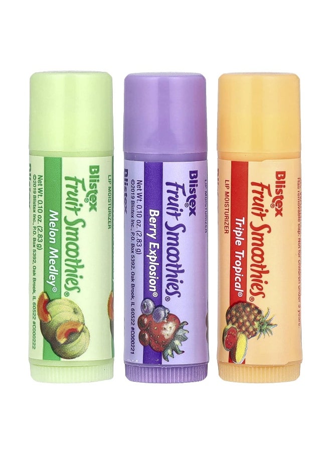 Blistex Blistex, Lip Moisturizer, Fruit Smoothies, 3 Sticks, 0.10 oz (2.83 g) Each  - Image 1