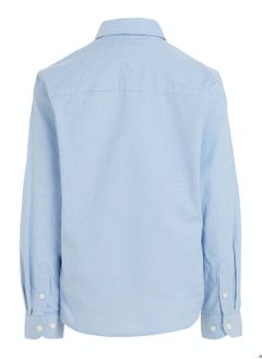 TOMMY HILFIGER Boys' Stretch Oxford Shirt - Cotton, Blue  - Image 5