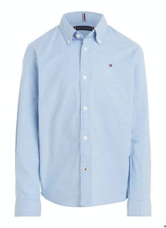 TOMMY HILFIGER Boys' Stretch Oxford Shirt - Cotton, Blue  - Image 2