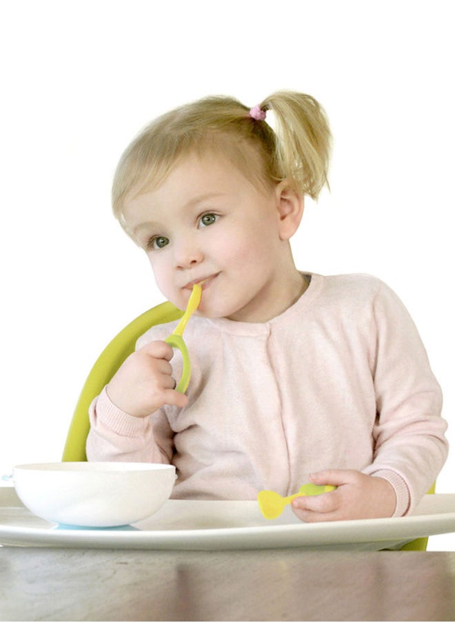 kidsme طقم ملعقة وشوكة للأطفال من عمر 9 أشهر فما فوق، أزرق سماوي  - Image 3