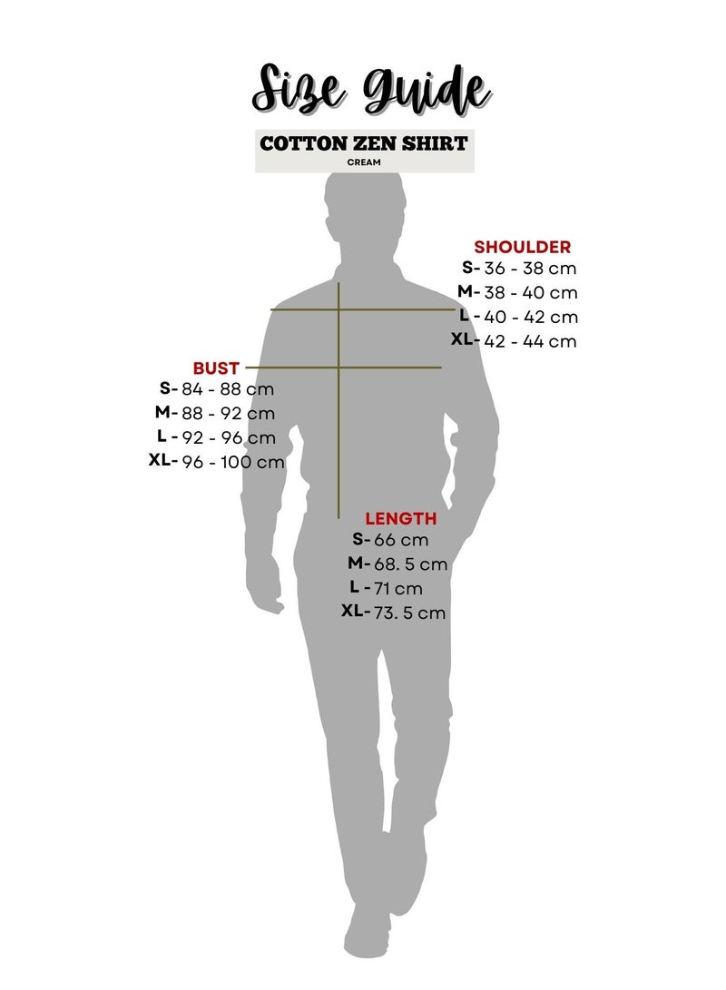AWESOME STYLE GIFTS COTTON ZEN MEN T-SHIRT CREAM  - Image 5