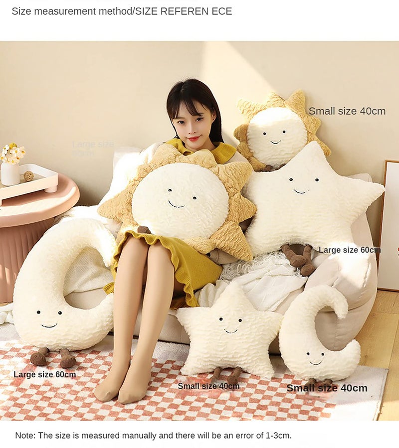 conrtems Moon Star Sun Pillow Sofa Cushion | Decorative Lumbar Support Pillow | Soft Plush Decorative Pillow (15inches, Star) - Image 2