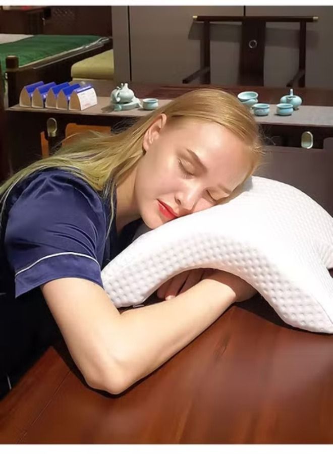 أكاليكس رغوة الذاكرة وسادة مع الذراع حفرة ، مكافحة اليد خدر مكتب قيلولة النوم وسادة متعددة الوظائف الصحة الرقبة وسادة - Image 1