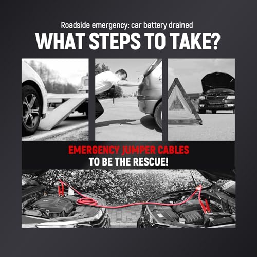 TOPDC 1 Gauge 25 Feet Jumper Cables for Car, SUV and Trucks Battery, Heavy Duty Automotive Booster Cables for Jump Starting Dead or Weak Batteries with Carry Bag(TD-P0125) - Image 5