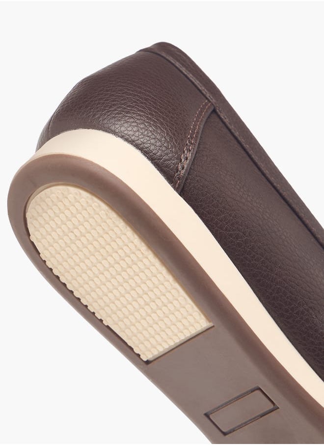 Le Confort Women Monogram Textured Slip-On Loafers with Metallic Accent  - Image 5
