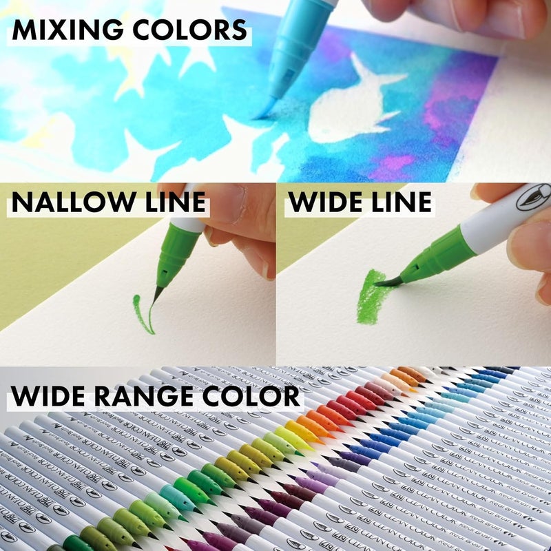 Kuretake ZIG CLEAN COLOR Real Brush 48 Colors Set - Professional Quality Watercolor Brush Pens - Image 4
