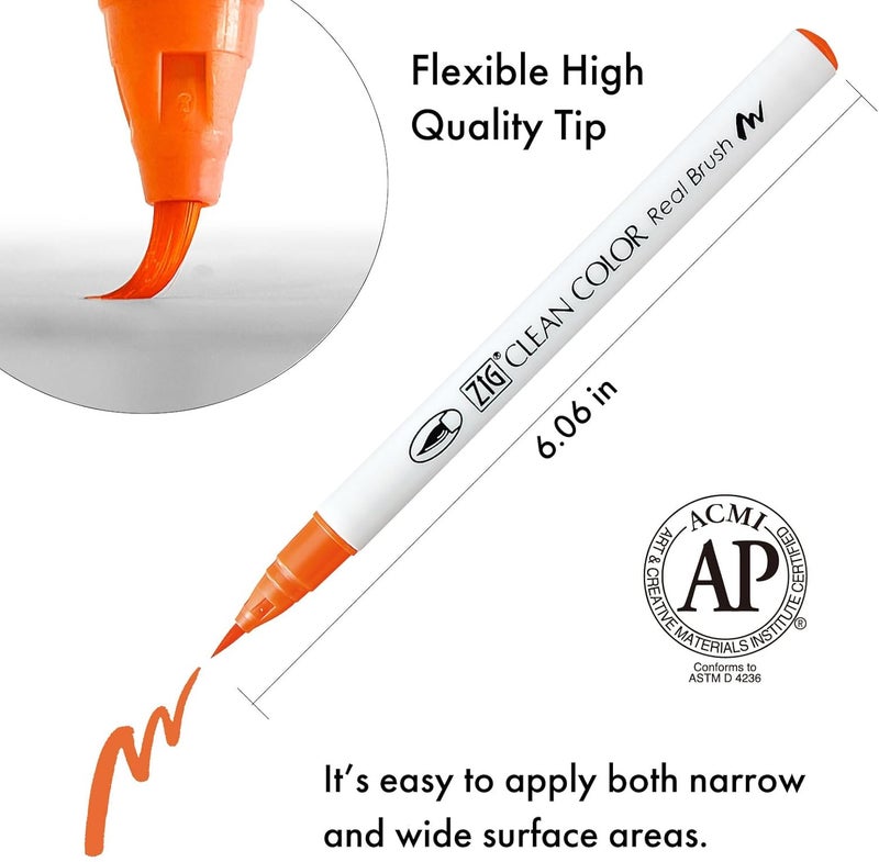 Kuretake ZIG CLEAN COLOR Real Brush 48 Colors Set - Professional Quality Watercolor Brush Pens - Image 3