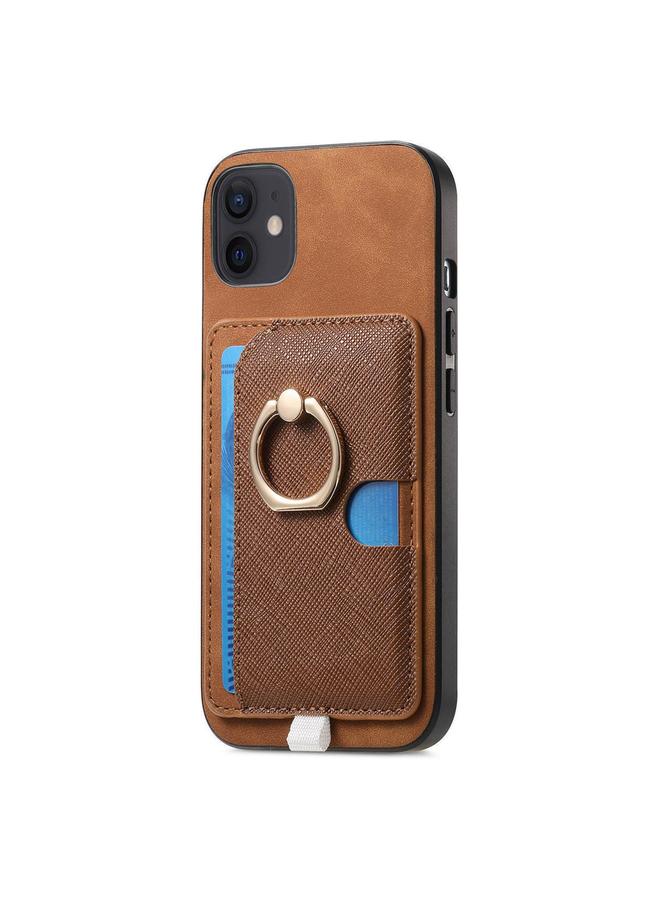 اس-توب جراب لهاتف iPhone 12 / 12 Pro بتصميم متقاطع من الجلد مع حلقة جانبية وحقيبة بطاقات وحافظة هاتف MagSafe - Image 2