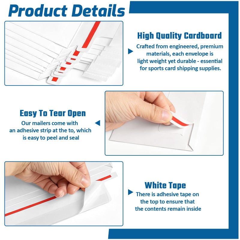 CXIIPOL 110 Pack Trading Card Mailing Envelopes, 7x 4.35 Inch Self-Adhesive Mailer Envelopes Perfect for Semi-Rigid Sleeves, Trading Card Mailing Supplies - Image 3