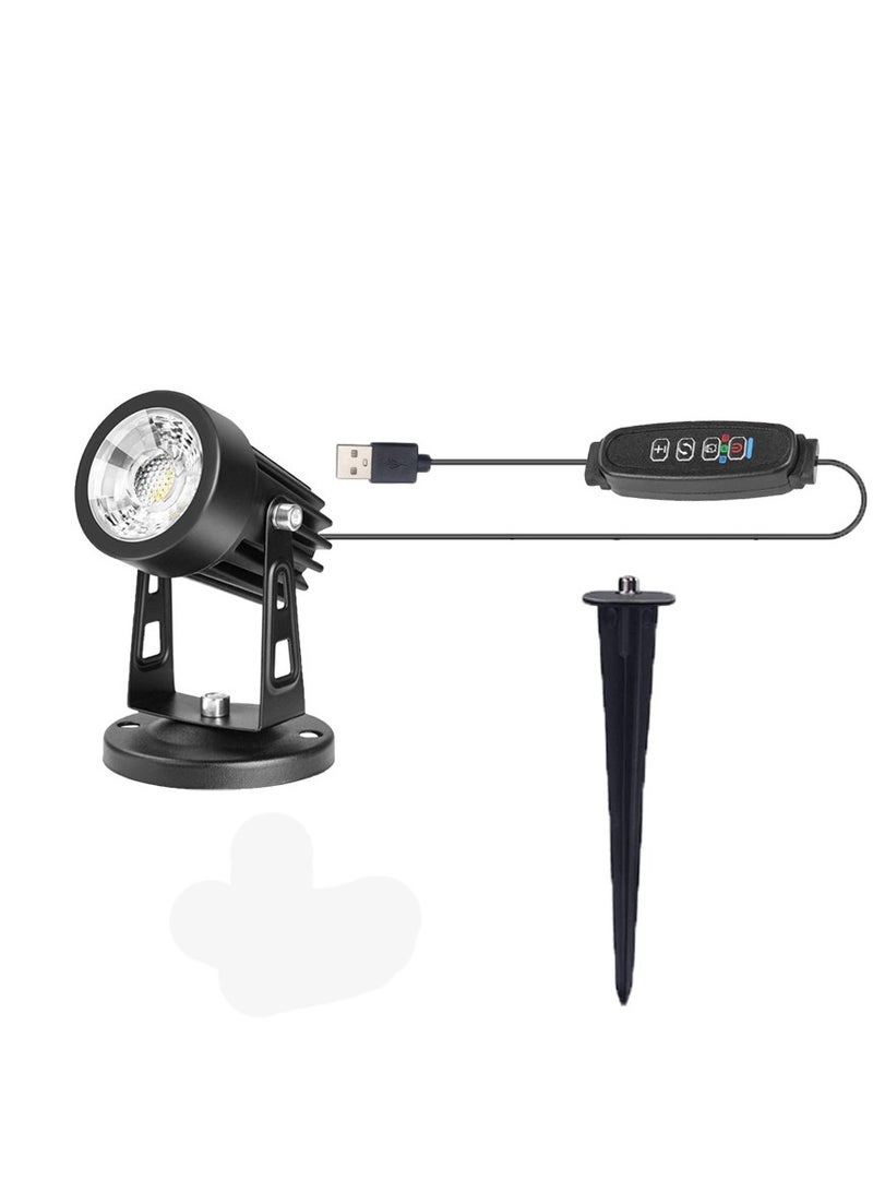 MIXDE 1pcs  Indoor LED Spot Lights, 3W Uplighting with Remote Control Dimmable & Timer, Adjustable 3000K/4000K/6000K Floor Spot Lights for Plants Pictures Artwork, USB Powered - Image 1