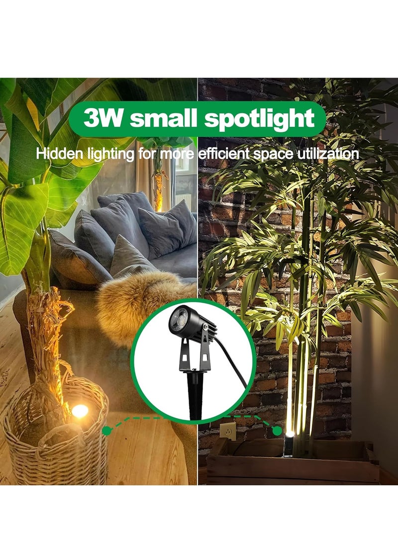 MIXDE 1pcs  Indoor LED Spot Lights, 3W Uplighting with Remote Control Dimmable & Timer, Adjustable 3000K/4000K/6000K Floor Spot Lights for Plants Pictures Artwork, USB Powered - Image 4