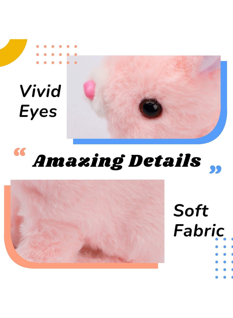 Interactive Electronic Pet Hopping Rabbit Plush Toy Animated Walking Twitching Nose & Ears Toddler Gift Birthday Present (Pink) - Image 4