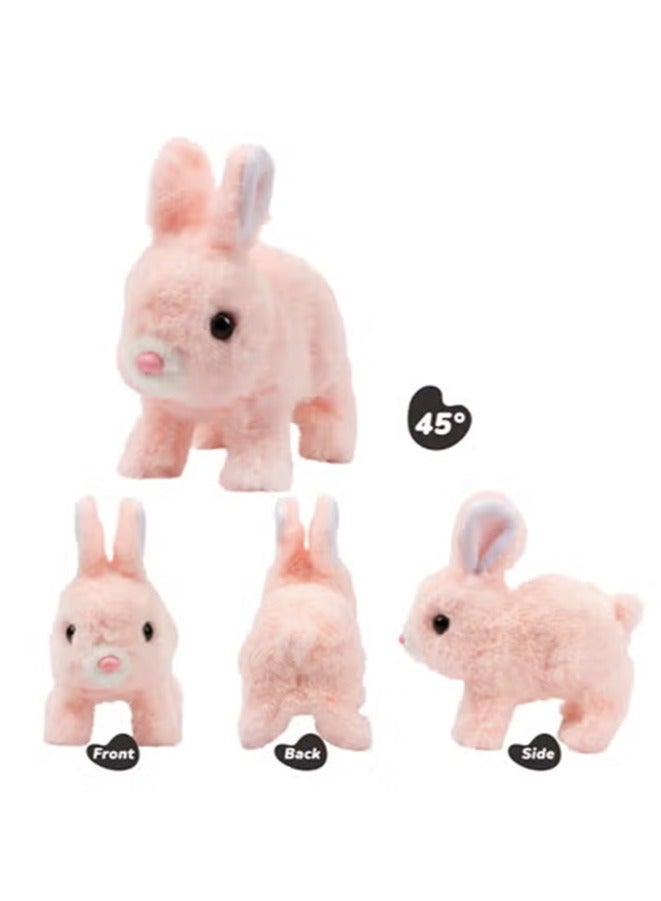 Interactive Electronic Pet Hopping Rabbit Plush Toy Animated Walking Twitching Nose & Ears Toddler Gift Birthday Present (Pink) - Image 5