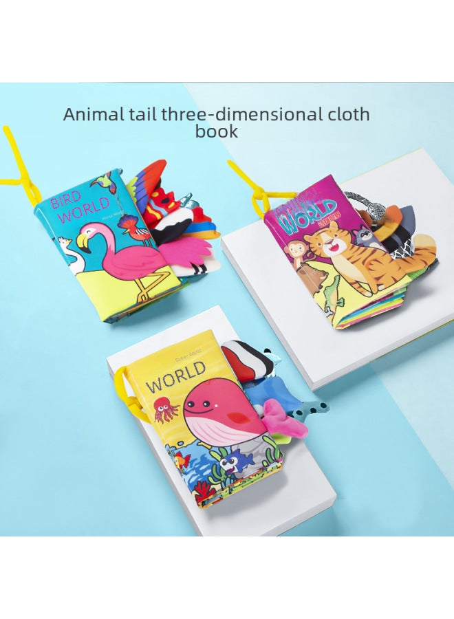 Baby Early Education Jolly Tail 3d Rich Book Quiet Baby Toy Diy Fabric Book Quiet Play Toy-Color: Jungle Tail (4 s And 8 Sides Contain Ringing Paper) - Image 4