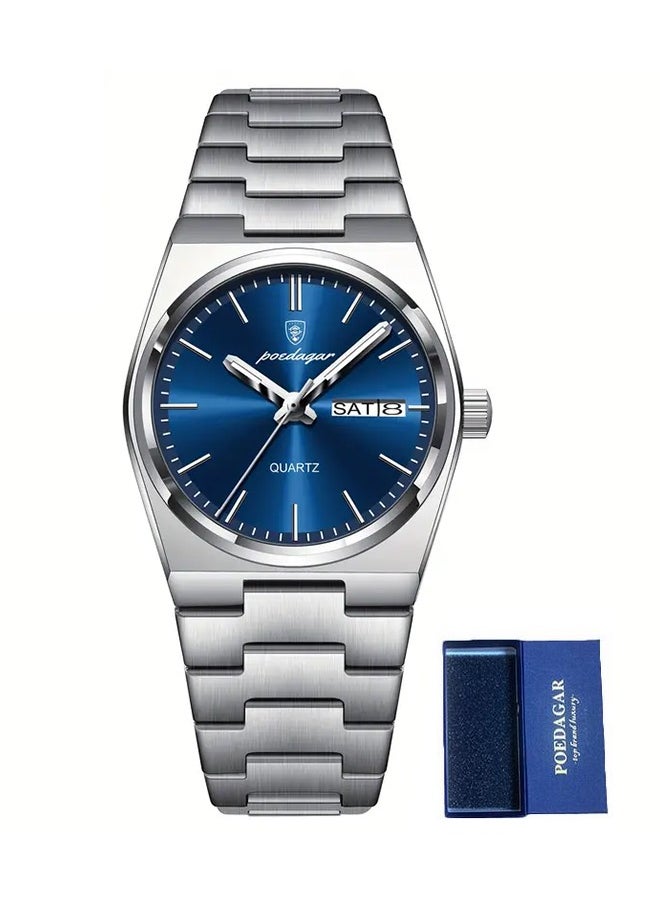 POEDAGAR Men's Quartz Watch waterproof with Luminous Hands and Date & Week Display  - Image 1