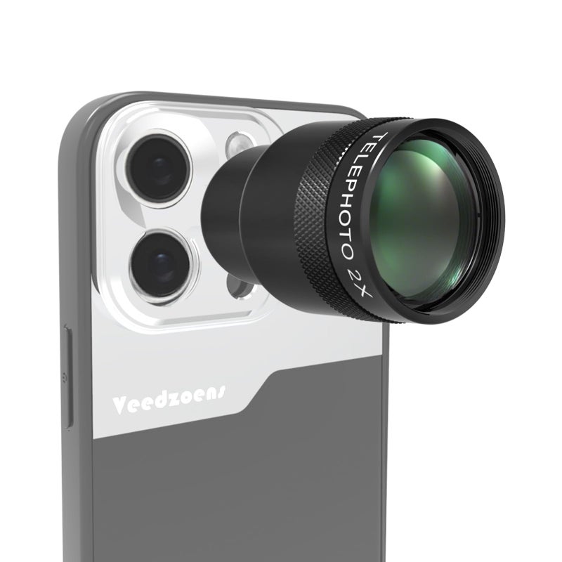 Veedzoens 2X Telephoto Lens for Phone 5X Telephoto Camera with 17mm Thread Universal Phone Lens Clip and Portable Bag Compatible with SmallRig and NEEWER Veedzoens Phone Cage - Image 2