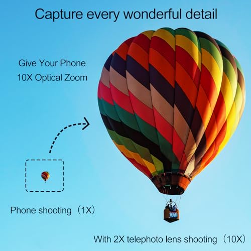 Veedzoens 2X Telephoto Lens for Phone 5X Telephoto Camera with 17mm Thread Universal Phone Lens Clip and Portable Bag Compatible with SmallRig and NEEWER Veedzoens Phone Cage - Image 3