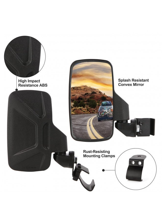 Esploratori UTV Ranger Rear View Mirror And Side Mirrors Set Compatible With 2015-2024 Polaris Ranger 500 570 900 1000 XP Crew Accessories w/Pro-Fit Profiled Tube UTV Center Mirror Accessories  - Image 3