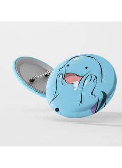 Blue ghost print brooch