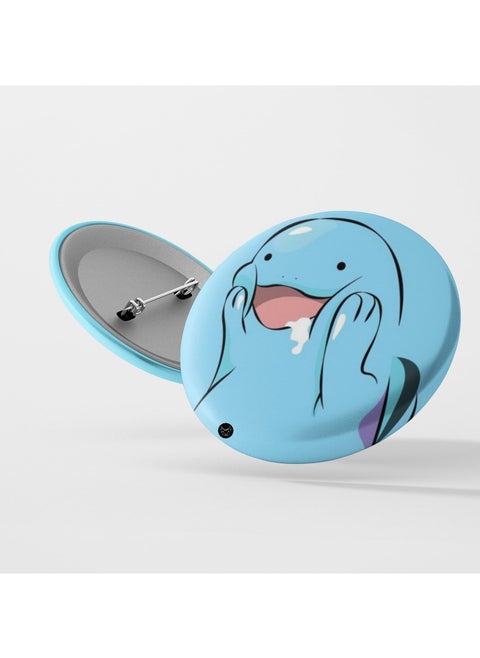 Blue ghost print brooch