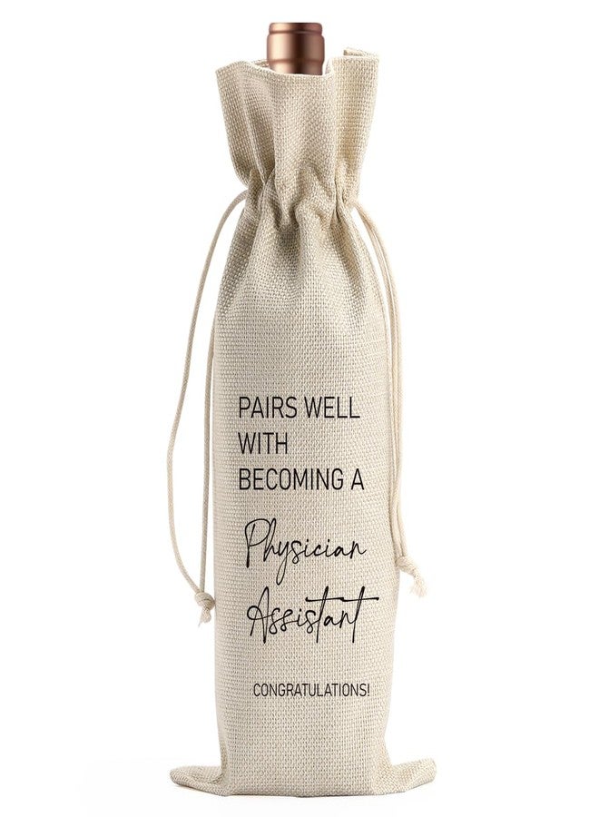 BARREEMO Physician Assistant Gifts Wine Bag for Women Men Graduation Gifts for Medical Assistant PA Students Pairs Well with Becoming A Physician Assistant Wine Bottle Bag for PA School Graduation Party Decor - Image 1