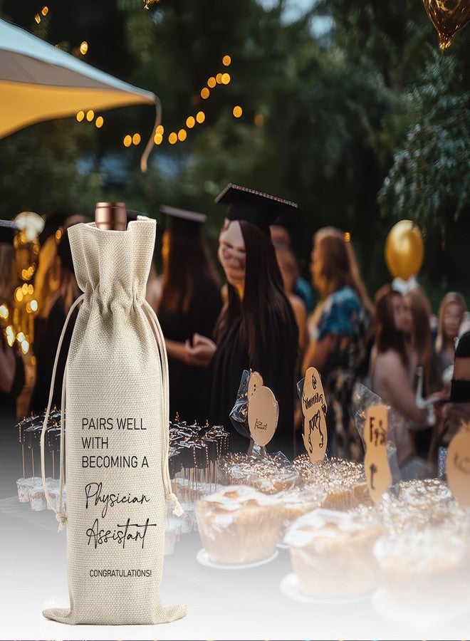 BARREEMO Physician Assistant Gifts Wine Bag for Women Men Graduation Gifts for Medical Assistant PA Students Pairs Well with Becoming A Physician Assistant Wine Bottle Bag for PA School Graduation Party Decor - Image 5