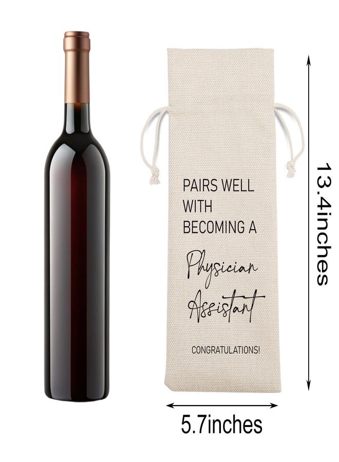 BARREEMO Physician Assistant Gifts Wine Bag for Women Men Graduation Gifts for Medical Assistant PA Students Pairs Well with Becoming A Physician Assistant Wine Bottle Bag for PA School Graduation Party Decor - Image 2