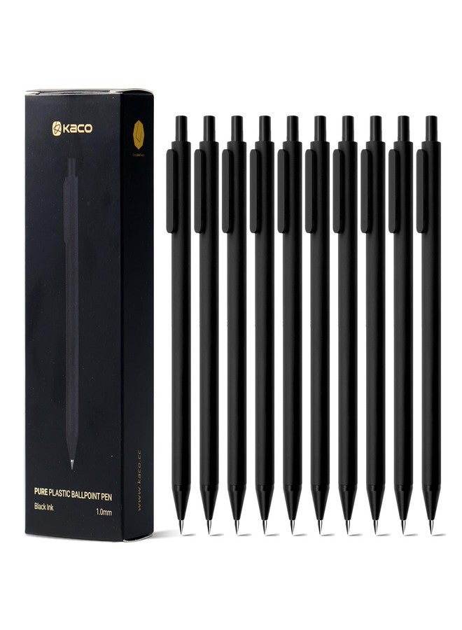 Kaco 10 Pieces Ballpoint Pens PURE, Black Ink, 1.0mm Medium Point, 10-Count Pack Pens Retractable Journaling School Office Supplies - Image 1