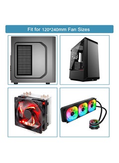 KASTWAVE Computer Fan Dust Filter, Pc Dust Cover, Magnetic Fan Dust Filter, Mesh Magnetic Frame, for Pc Case Fan Dust Proof Filter Cover, Grills Black, 120x240mm  - Image 2