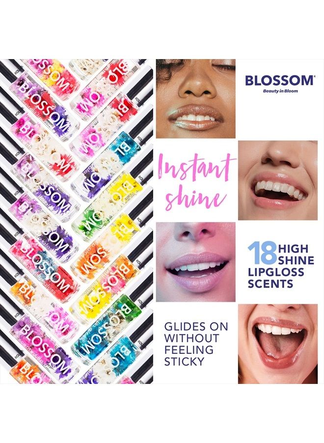 Blossom Scented Roll on Lip Gloss, Infused with Real Flowers, Made in USA, 0.20 fl. oz./5.9ml, Raspberry - Image 4