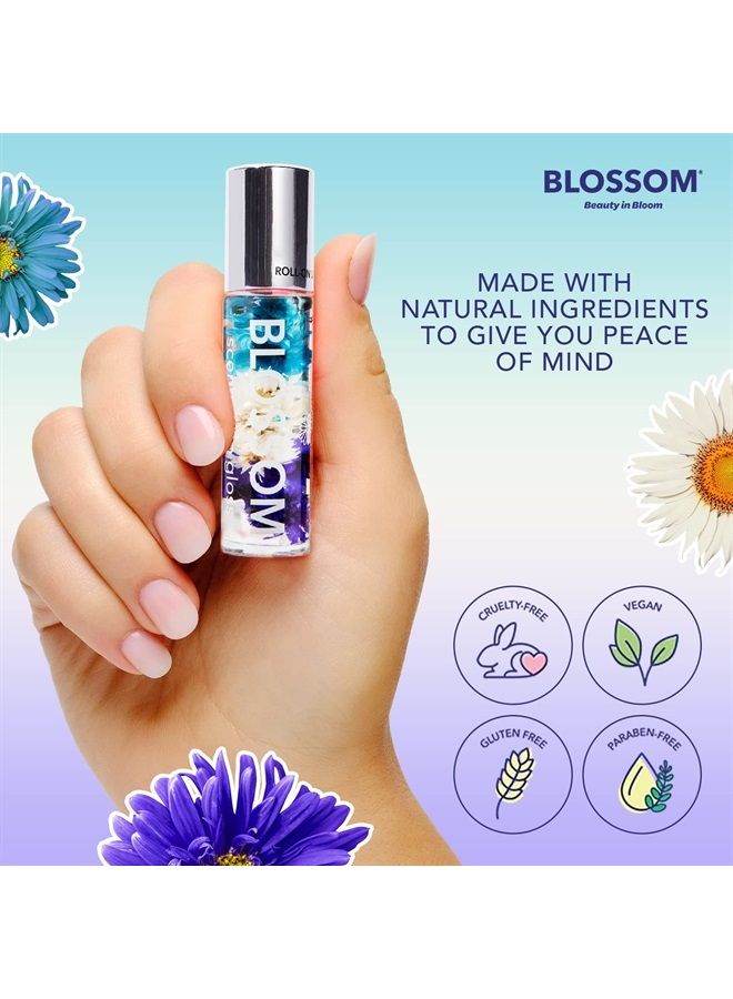 Blossom Scented Roll on Lip Gloss, Infused with Real Flowers, Made in USA, 0.20 fl. oz./5.9ml, Raspberry - Image 3