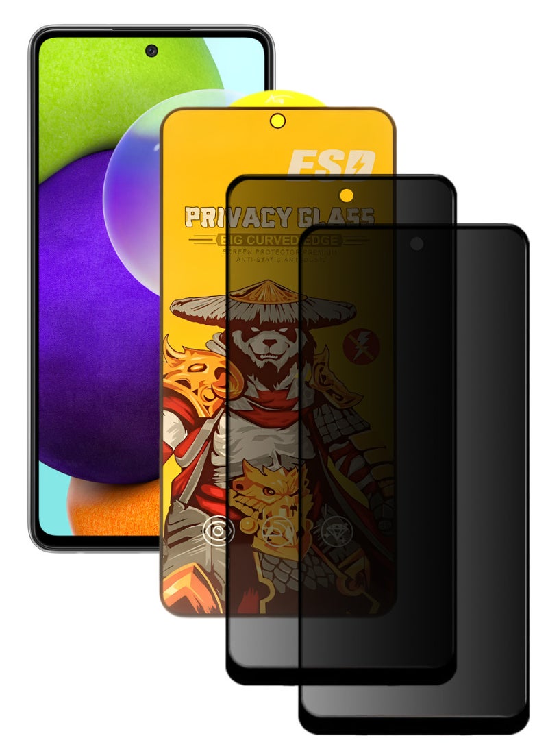 ESD 2 Pieces Tempered Dustproof Privacy Glass Screen Protector Compatible For Samsung Galaxy A52 - Image 1