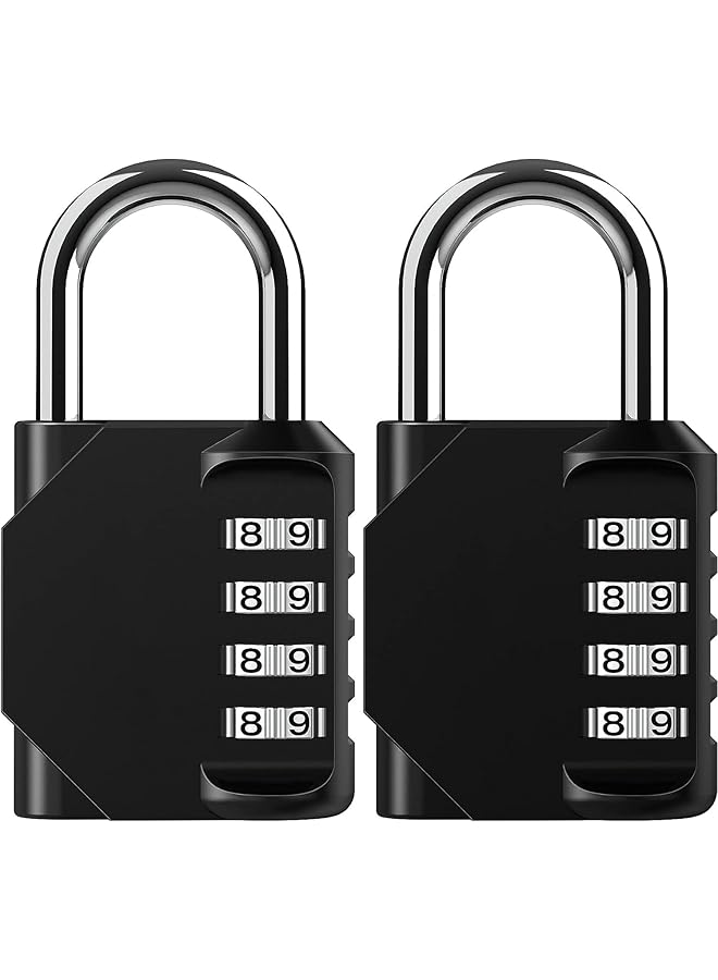 PROMASS PROMASS Combination Lock, 4 Digit Combination Padlock for Luggage, School Gym Sports Locker, Fence, Toolbox, Case, Hasp Cabinet Storage. 2 Pack Locker Lock (2 Pack Black)  - Image 1