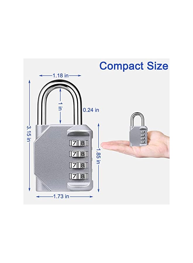 PROMASS PROMASS Combination Lock, 4 Digit Combination Padlock for Luggage, School Gym Sports Locker, Fence, Toolbox, Case, Hasp Cabinet Storage. 2 Pack Locker Lock (2 Pack Black)  - Image 3