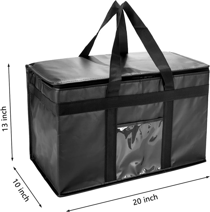 Yalin XXL Large Insulated Cooler Bag, Styrofoam Cooler of Keep Food Hot or Cold, Reusable Double Zipper Food Delivery Bag for Grocery Shopping, 20" W x 13" H x 10" D (Black, XXL (Pro)) - Image 5