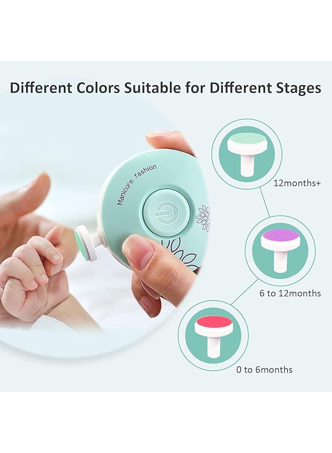 X spring Baby Electric Nail Trimmer Safe And Reliable Handheld Nail Grinder Silent Nail Clipper Replaceable Grinding Head Nail File Baby Nail Care Kit For Finger Toe Nails Children'S Gifts - Image 3