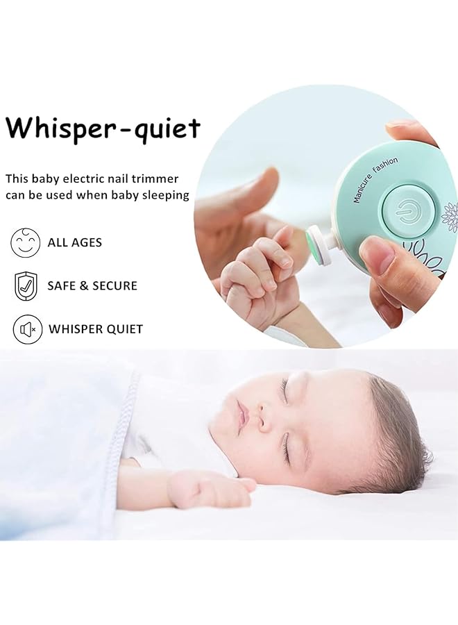 X spring Baby Electric Nail Trimmer Safe And Reliable Handheld Nail Grinder Silent Nail Clipper Replaceable Grinding Head Nail File Baby Nail Care Kit For Finger Toe Nails Children'S Gifts - Image 2