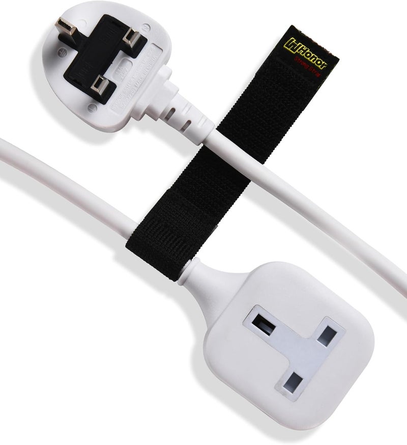 WHonor Extension Lead 15m, 1 Way Extension Cord with UK 3 Pin Plug Power Strip, Tough and Fireproof Single Extension Socket for Home&Office (15m, white) - Image 1