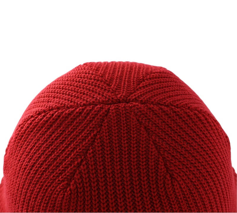 Connectyle Classic Men's Warm Winter Hats Acrylic Knit Cuff Beanie Cap Daily Beanie Hat (Dark Red) - Image 5