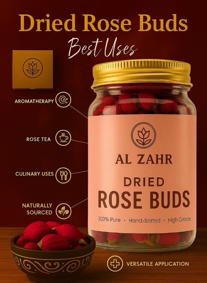 زهر براعم ورد الزهر المجففة الفاخرة - طبيعية ١٠٠٪ ومرتبة يدويًا | مثالية لشاي الورد، والعلاج العطري، والاستخدامات المطبخية - Image 2