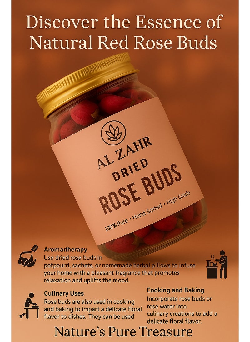 زهر براعم ورد الزهر المجففة الفاخرة - طبيعية ١٠٠٪ ومرتبة يدويًا | مثالية لشاي الورد، والعلاج العطري، والاستخدامات المطبخية - Image 4