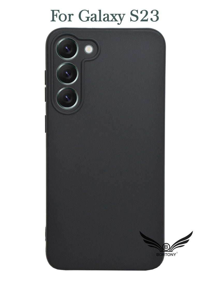 بورتوني جراب Galaxy S23 للكاميرا وغطاء واقٍ من السيليكون الناعم بتصميم فاخر وغطاء نحيف مرن متوافق مع Samsung Galaxy S23 - Image 1