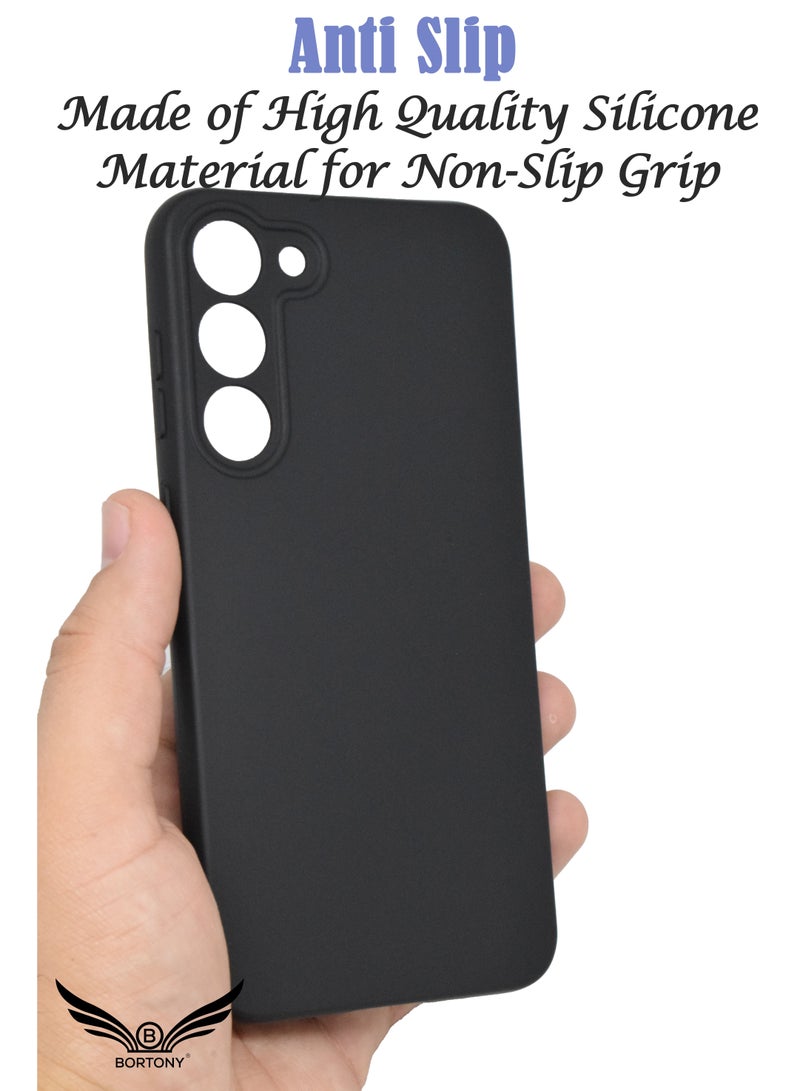 بورتوني جراب Galaxy S23 للكاميرا وغطاء واقٍ من السيليكون الناعم بتصميم فاخر وغطاء نحيف مرن متوافق مع Samsung Galaxy S23 - Image 3