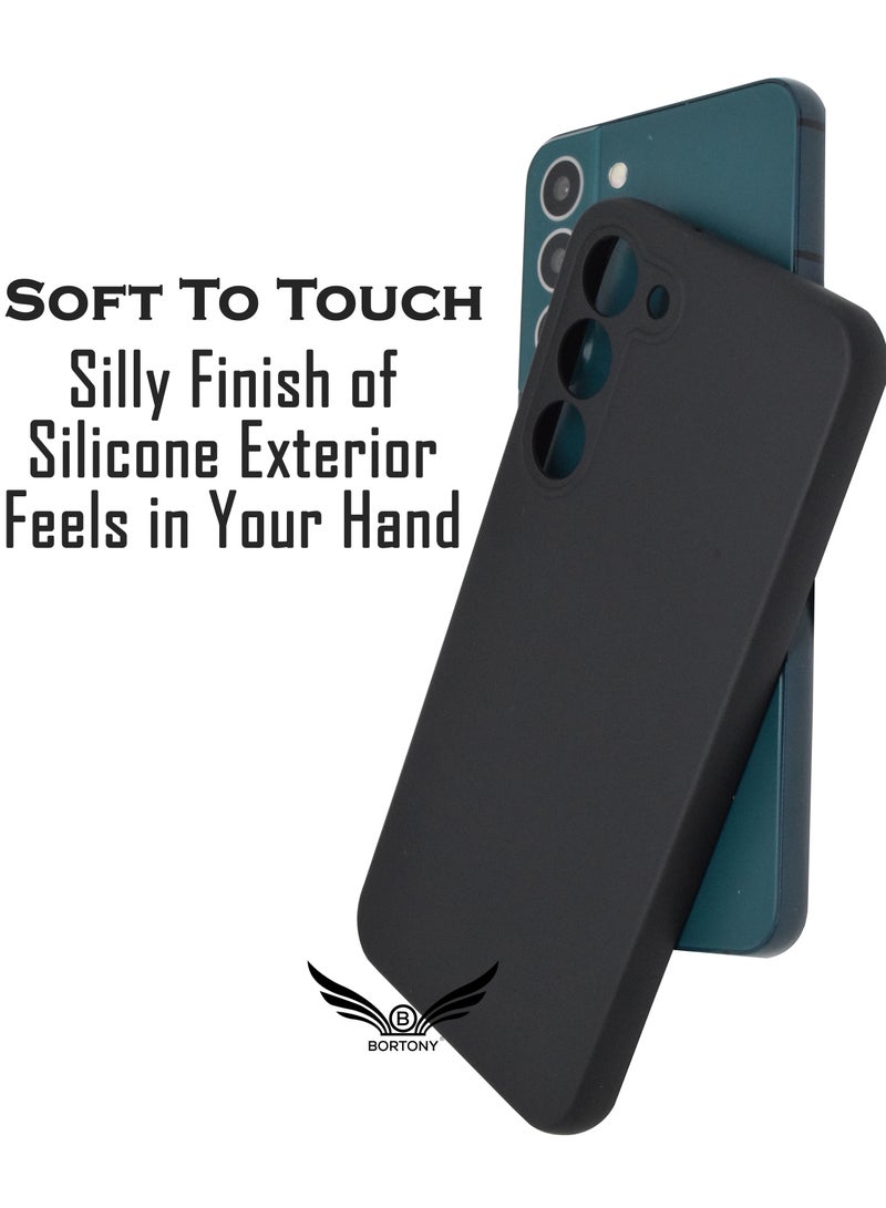 بورتوني جراب Galaxy S23 للكاميرا وغطاء واقٍ من السيليكون الناعم بتصميم فاخر وغطاء نحيف مرن متوافق مع Samsung Galaxy S23 - Image 2