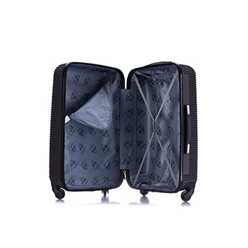 InUSA ROYAL Hardside Spinner Luggage with Ergonomic Handles | Spacious Travel Suitcase with Four Spinner Wheels and Studs | 24 Inch Medium Hardside Spinner Luggage | Black - Image 4