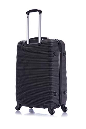 InUSA ROYAL Hardside Spinner Luggage with Ergonomic Handles | Spacious Travel Suitcase with Four Spinner Wheels and Studs | 24 Inch Medium Hardside Spinner Luggage | Black - Image 5