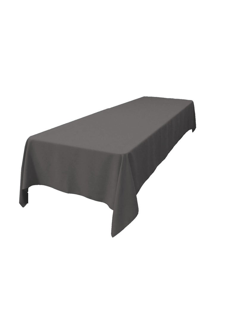 LA Linen Polyester Poplin Washable Rectangular Tablecloth, Stain and Wrinkle Resistant Table Cover 60x102, Fabric Table Cloth for Dinning, Kitchen, Party, Holiday 60 by 102-Inch, Charcoal